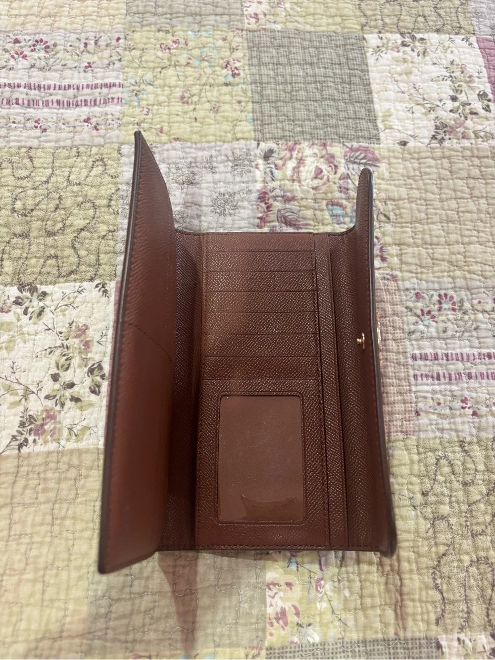 Coach Brown Signature Canvas Continental Wallet